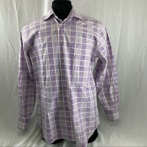 Peter Millar Multicolored Check Long Sleeve Button Up Shirt - Large 50in